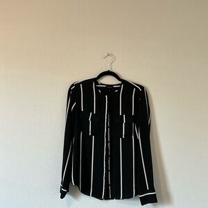 Who What Wear Monochrome Striped Top